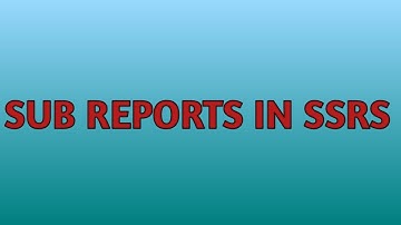 Sub Reports in SSRS | SSRS | BIDS | SQL