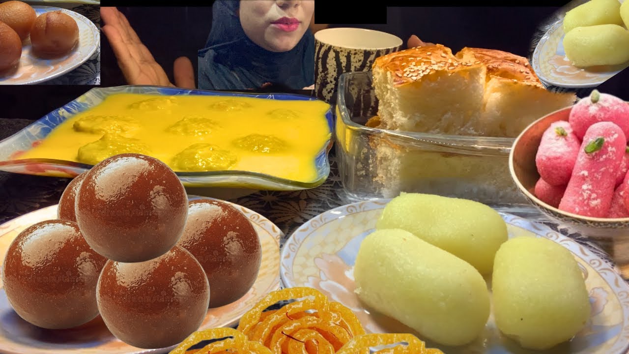 ASMR; SWEET MUKBANG || RASMALAI+GULAB JAMUN+RASGULLA || 