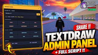 SHARING MODERN ADMIN PANEL TEXTDRAW WITH FULL SCRIPT | GTA SA-MP INDONESIA