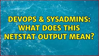 DevOps & SysAdmins: What does this netstat output mean? Net Worth