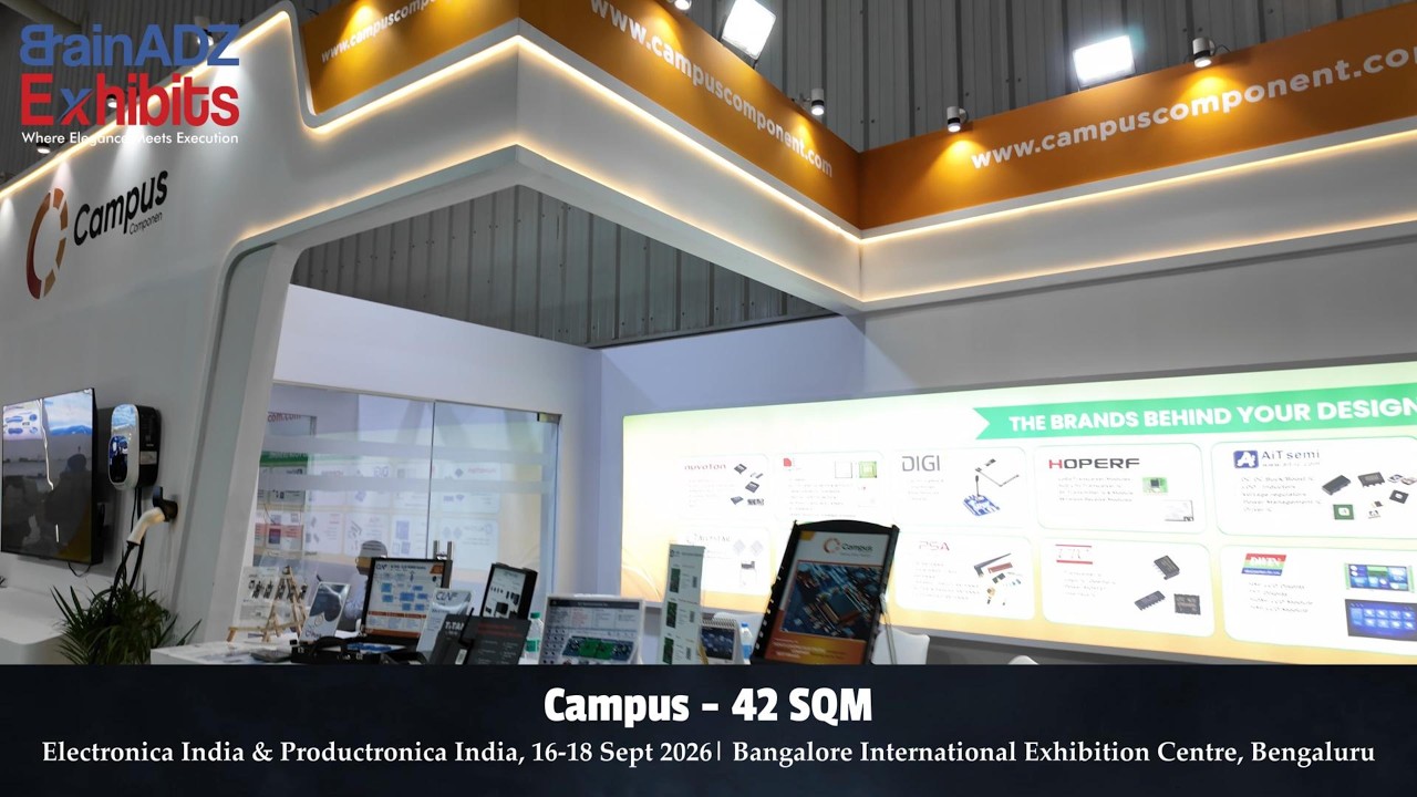 Campus | 42 SQM Exhibition Stall at Electronica India 2026 | BrainADZ Exhibits