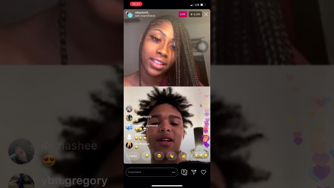 Miamithekid and Toni on ig live (Toni is hurt)