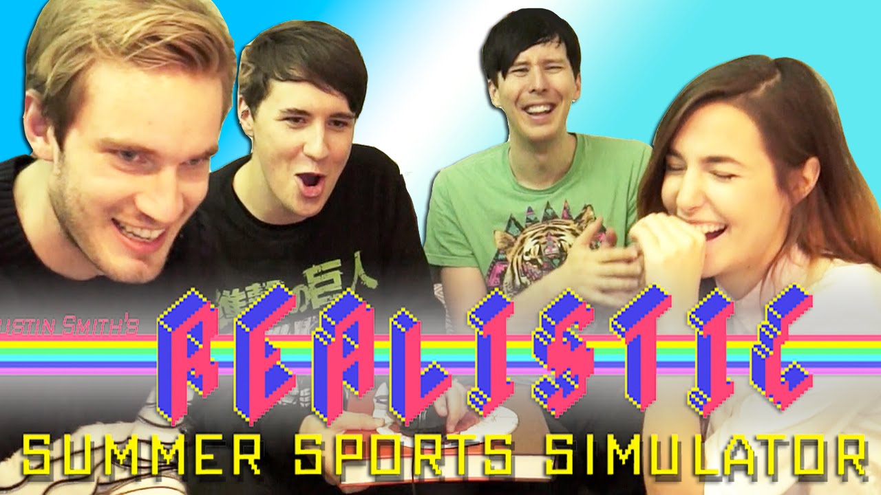 Dan Phil Felix and Marzia play REALISTIC SUMMER SPORTS SIMULATOR! - YouTube