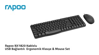 Rapoo Nx1820 Kablolu Usb Bağlantılı Ergonomik Klavye & Mouse Set