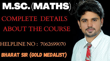 NEW BATCHES INFORMATION | M.Sc. MATHS [PREVIOUS & FINAL] | BHARAT BHASKAR SIR (GOLD MEADLIST)