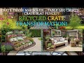 $0 Budget Rustic Garden Makeover | Recycled Crate DIY Design Ideas 🪵✨
