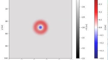 2D Shallow Water Equation example VI: 2D circular dam break problem