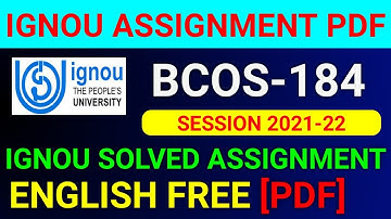 BCOS-184 Solved Assignment 2022, BCOS 184 Solved Assignment 2021-22 in English, BCOS 184 Assignment