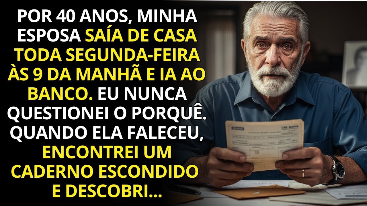 Por 40 anos minha esposa foi ao banco toda segunda. Após sua morte, descobri o motivo e…
