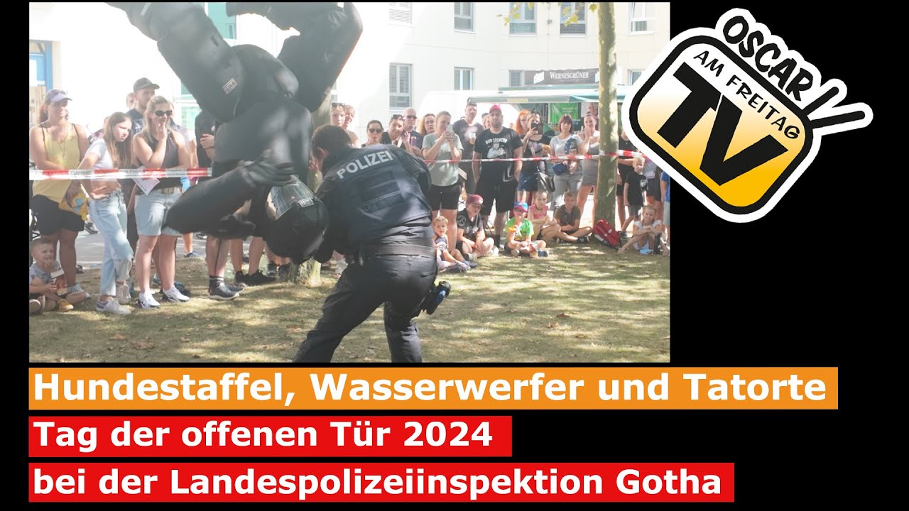 Hundestaffel, Wasserwerfer und Tatorte – Tag der offenen Tür bei der Polizei in Gotha