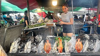 Too many order! Thai lady Chef can't grill quickly enough - BBQ fish | Thai street food