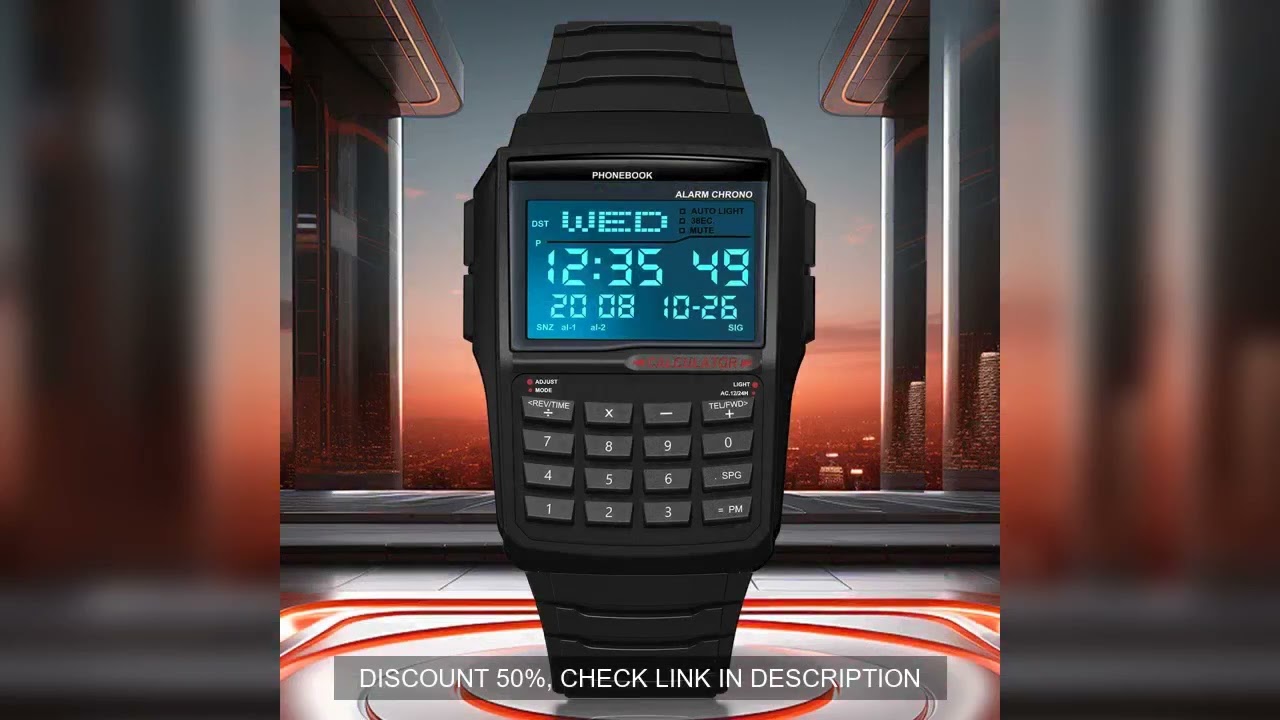 Multifunctional Men's Calculator Watch Fashion Luxury LED Electronic Watch Digital Sports Waterproof