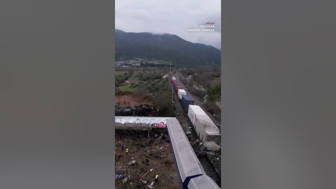 Drone footage shows scene at train crash that killed dozens