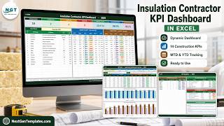 Insulation Contractor KPI Dashboard in Excel