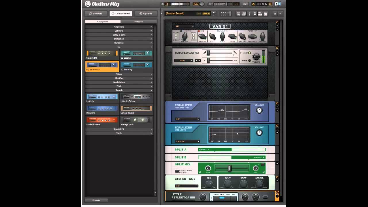 Native Instruments Guitar Rig 5 Pro   VAN 51 Amp Model demo