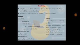 Lecture no 20: Data hiding and Inheritance | Programming with Python