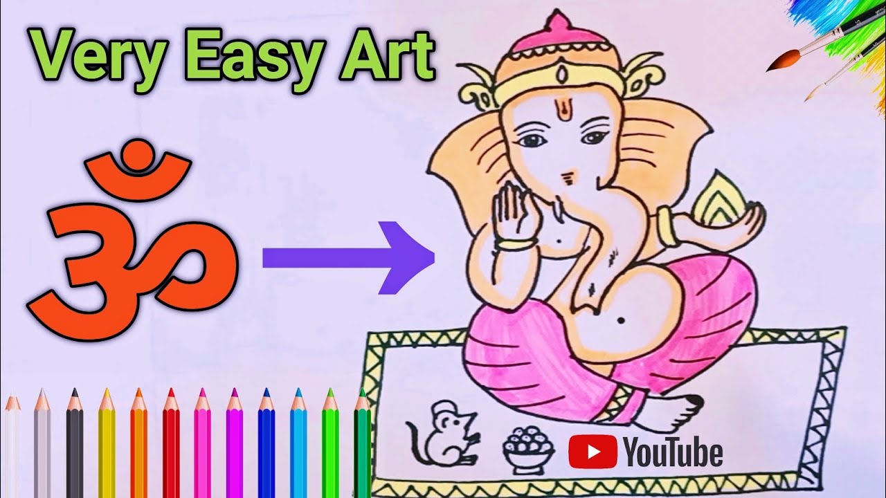 Lord ganesh drawing easy I How to draw lord Ganesha(गणेश जी ART) YouTube