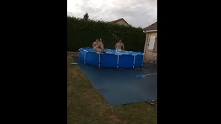 Going Into A Plastic Pool In Style! Epic Fail