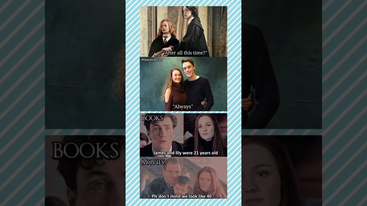 Harry Potter Books vs Movies 😂💔 James & Lily Were Only 21! #HarryPotter#shorts #funny #fyp #memes 😅💔