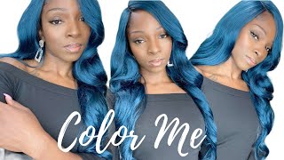 THIS COLOR IS EVERYTHING! Janet collection color me lace wig Mary review 2020| Midnight Blue