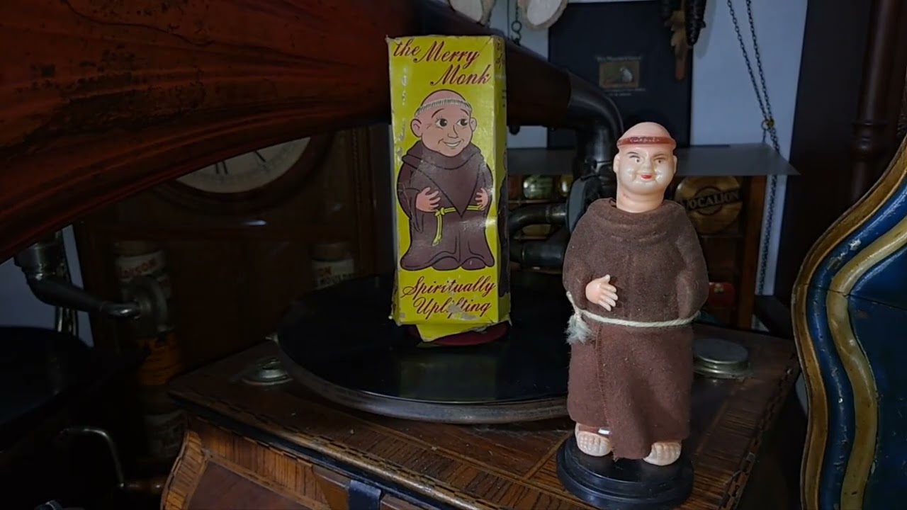 The Merry Monk. Spirituality Uplifting Novelty Comical Toy Figure from the 1970s. Made in Hong Kong