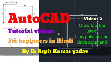 AutoCAD tutorial for beginners | Use of line , polyline and circle command video-2