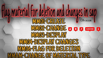 flag material for deletion and changes in sap || flag deletion || change of material type | sap mm