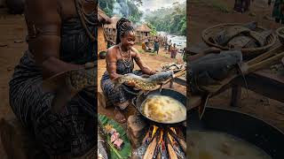 Bakossi Woman Deep Fries Giant African Catfish