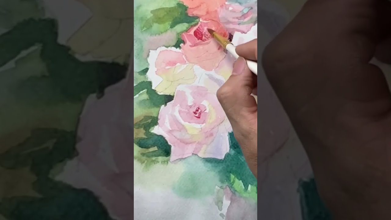水彩画玫瑰花#Watercolor#Painting#Roses#Watercolor Flowers
