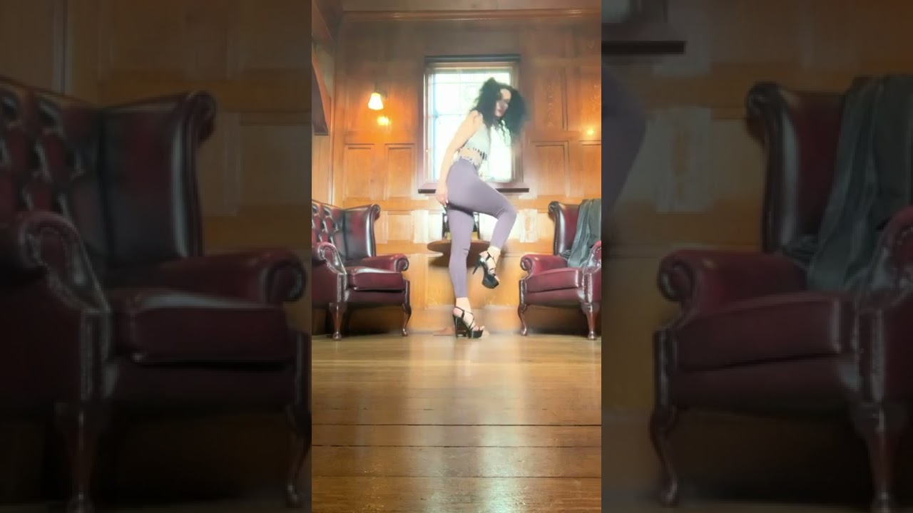 Flip flops then platform strappy spike heels wearing walking and teasing 🖤👠👣