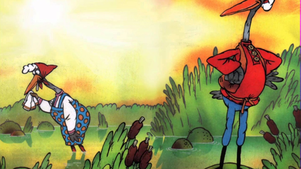 Иллюстрации к сказке журавль и цапля картинки