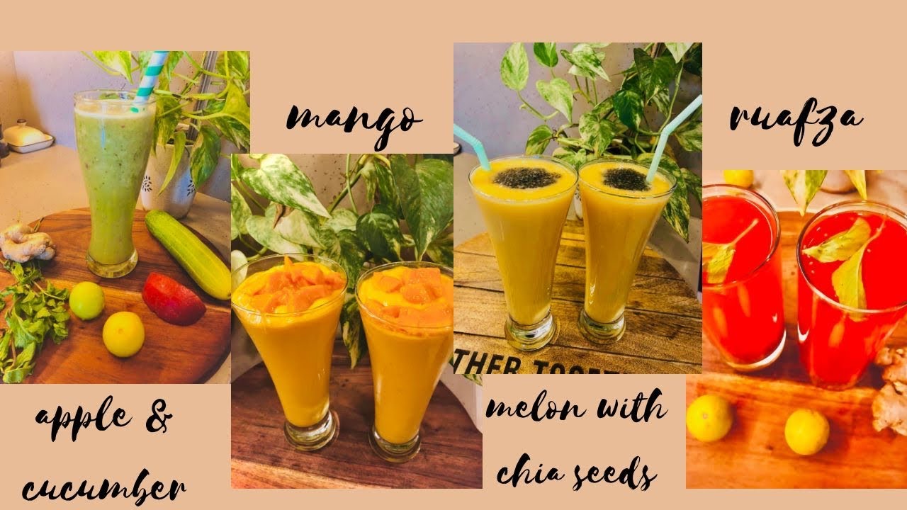 5 Refreshing Healthy & Easy Drinks |WithEasily Available Ingredients | Bonus- My Vegan Mango Shake