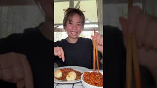 X2 samyang noodle mukbang with soft boiled eggs and imitation crab (from sams)