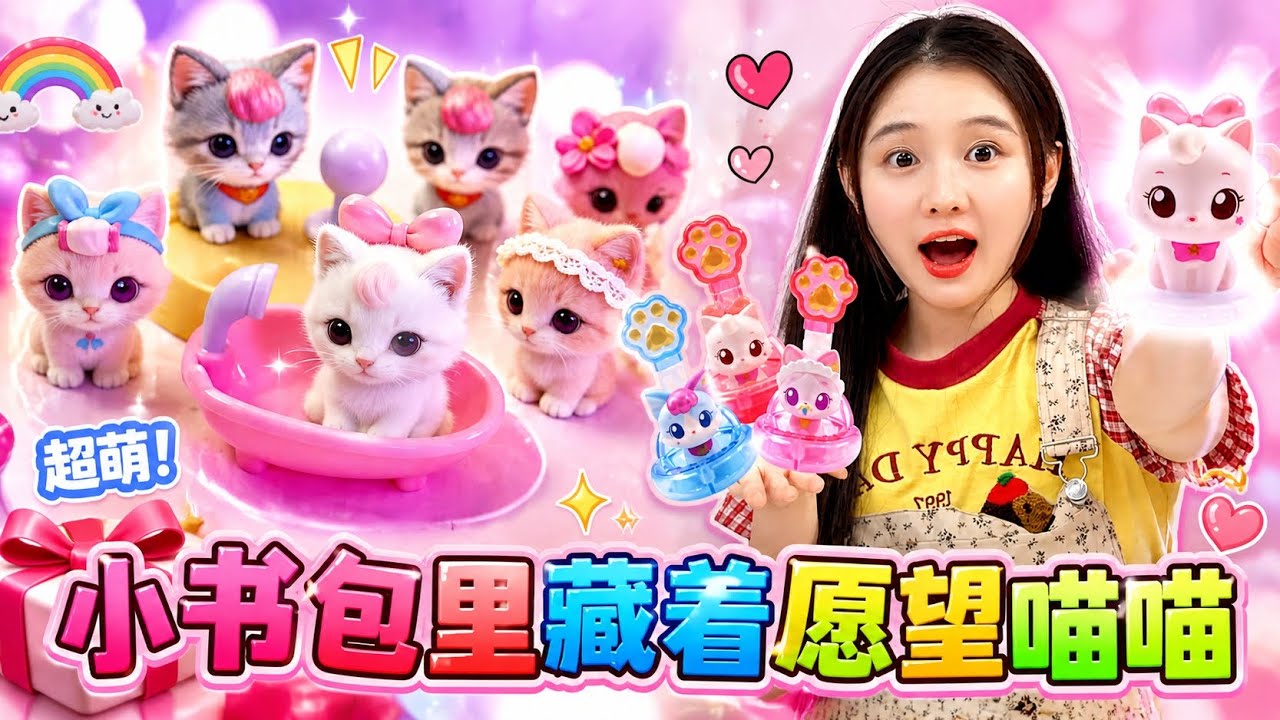 半夜会复活的“愿望喵喵”！超可爱彩色猫咪，还能变出桂桂双胞胎- YouTube