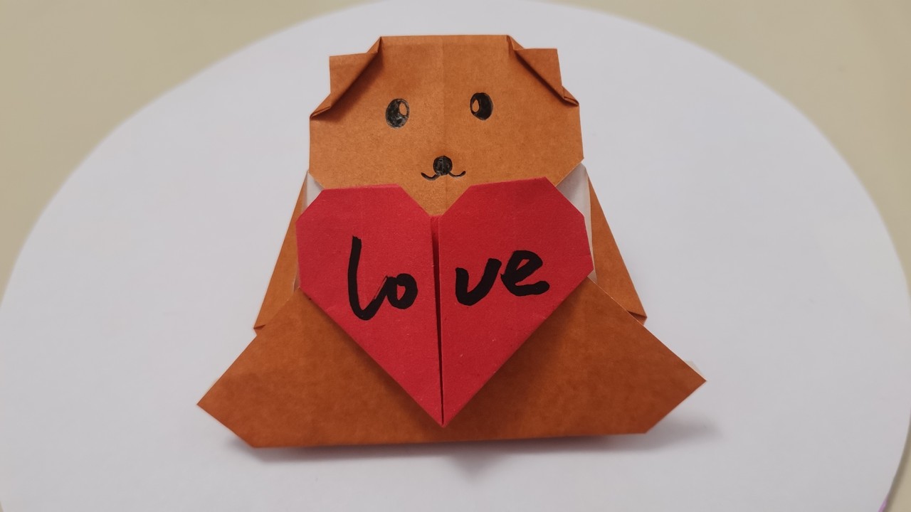 Origami Love Bear With a Heart How to Make an Origami Teddy Bear with a Heart