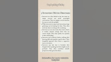 5 Introvert Myths Debunked #shorts #psychology #psychologytips #psychology