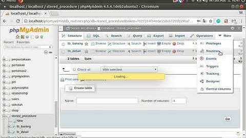 Cara Membuat Stored Procedure MySql PhpMyAdmin