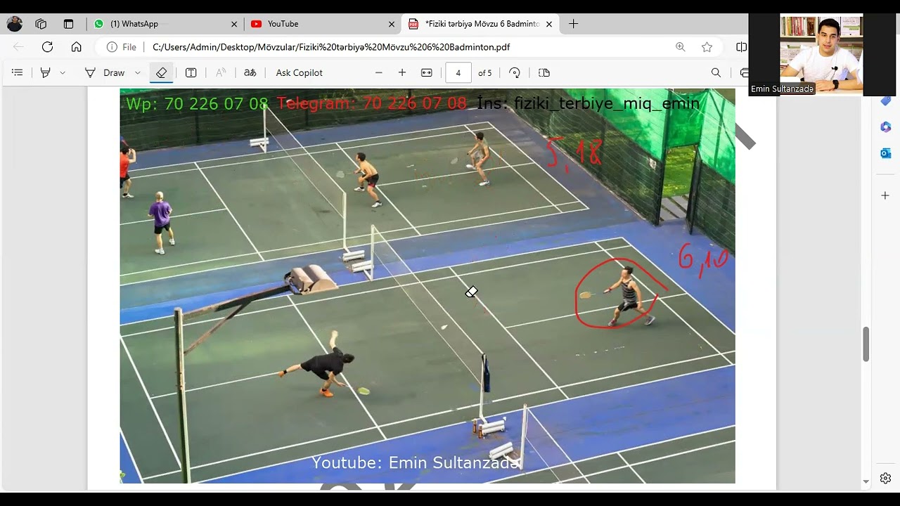 Fiziki tərbiyə Badminton 🏸 Emin Sultanzadə