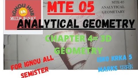 MTE 05= Analytical geometry#mte05analyticalgeometry#mte05ignou #ignou