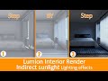 lumion interior render- lighting effects and settings tutorial (part 3-indirect sunlight)