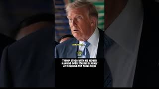 Trump stood with his mouth hanging open staring blankly at Xi during the China tour