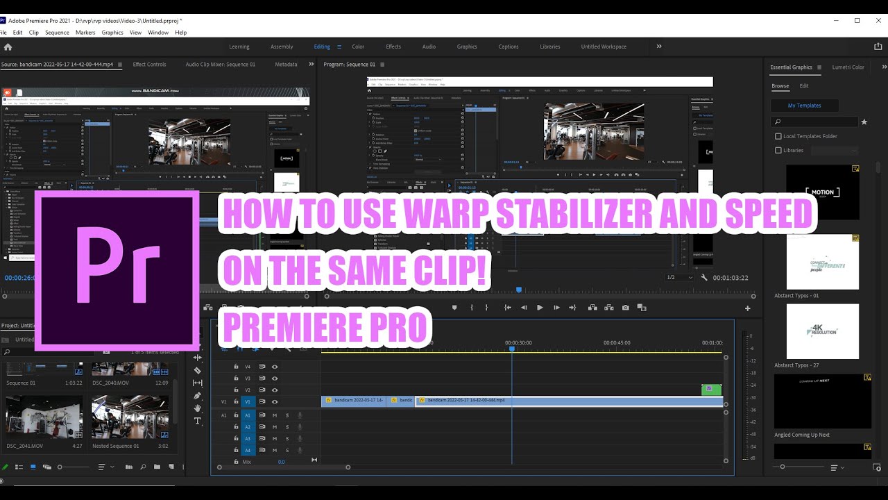 How to Use Warp Stabilizer and Speed on the Same Clip! Premiere Pro