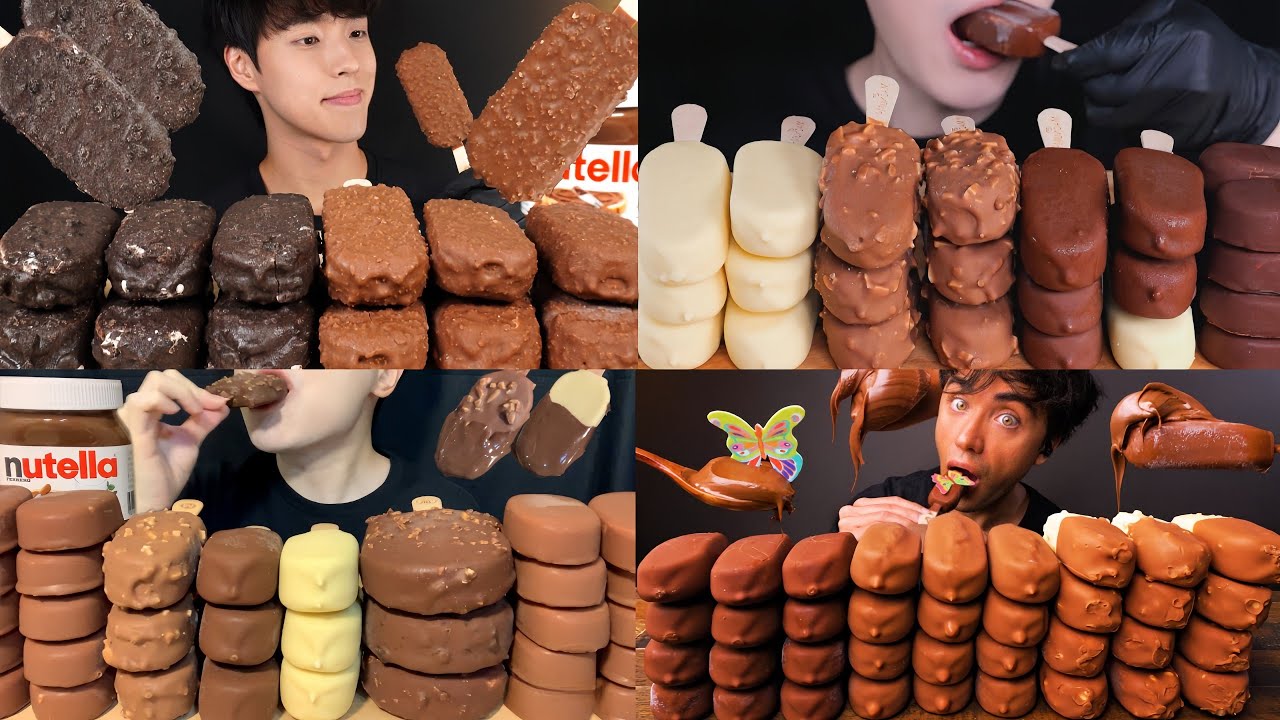 ASMR MUKBANG CHOCOLATE ICE CREAM MAGNUM CHOCOLATE ICE CREAM EATING VIDEOS EATING SHOW 