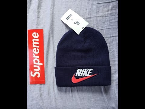 Supreme x Nike Beanie Review and unboxing 🔥navy blue colour way - YouTube