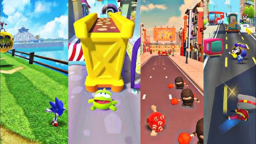 Om Nom Run Vs Oddbods Run Vs Sonic Dash Vs Tom Hero in Max Level All Mobile Gameplay Walkthrough OOS