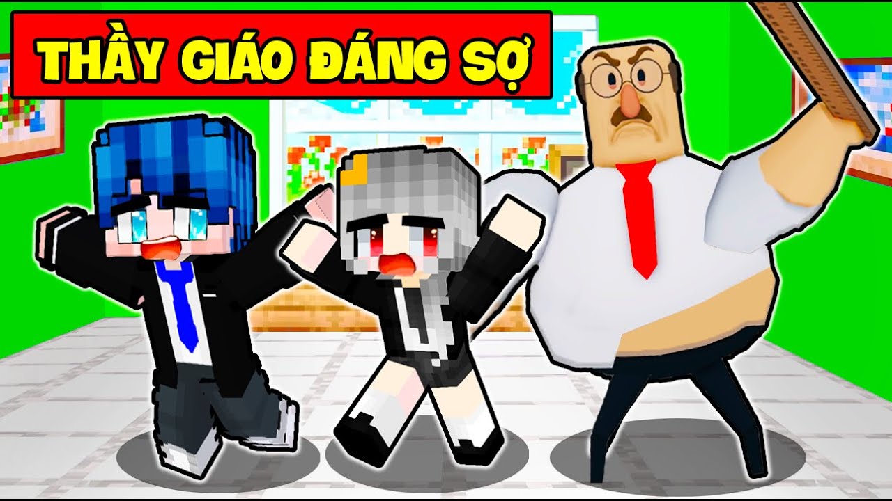 PHONG CẬN THỬ THÁCH 24H THẦY GIÁO TRƯỜNG HỌC KINH DỊ ĐÁNG SỢ TRONG MINECRAFT - youtube