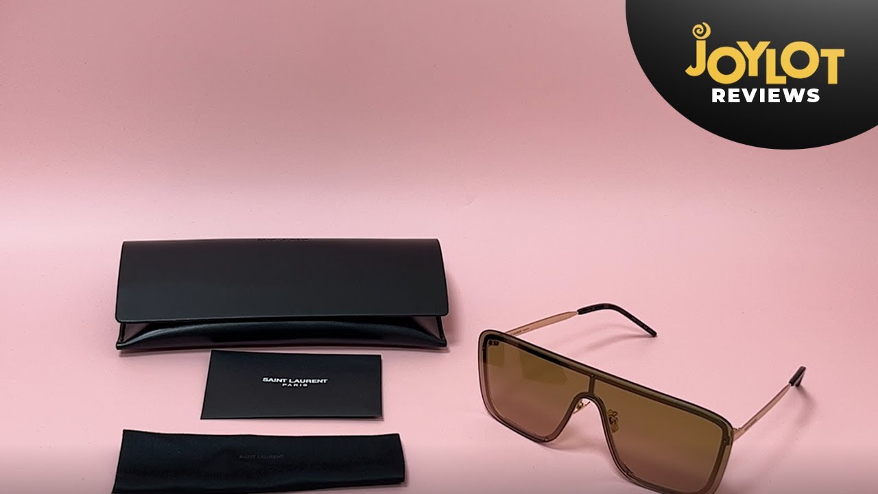 Saint Laurent Sunglasses Model- Mask; SL364 Color-007 Gold/Green