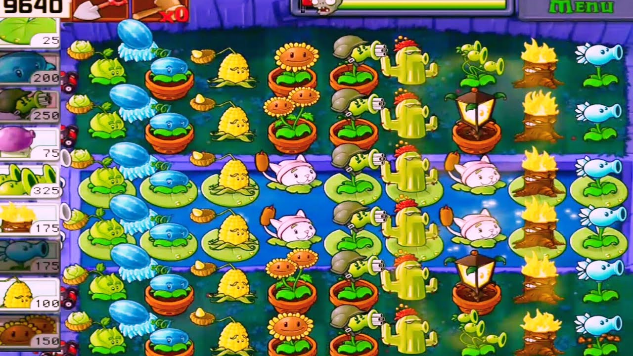 Plants vs Zombies | SURVIVAL FOG I 5 Flags Successfully Defended Full ...