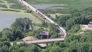 BNSF meet below Grandad Bluff - LaCrosse, WI - 060823