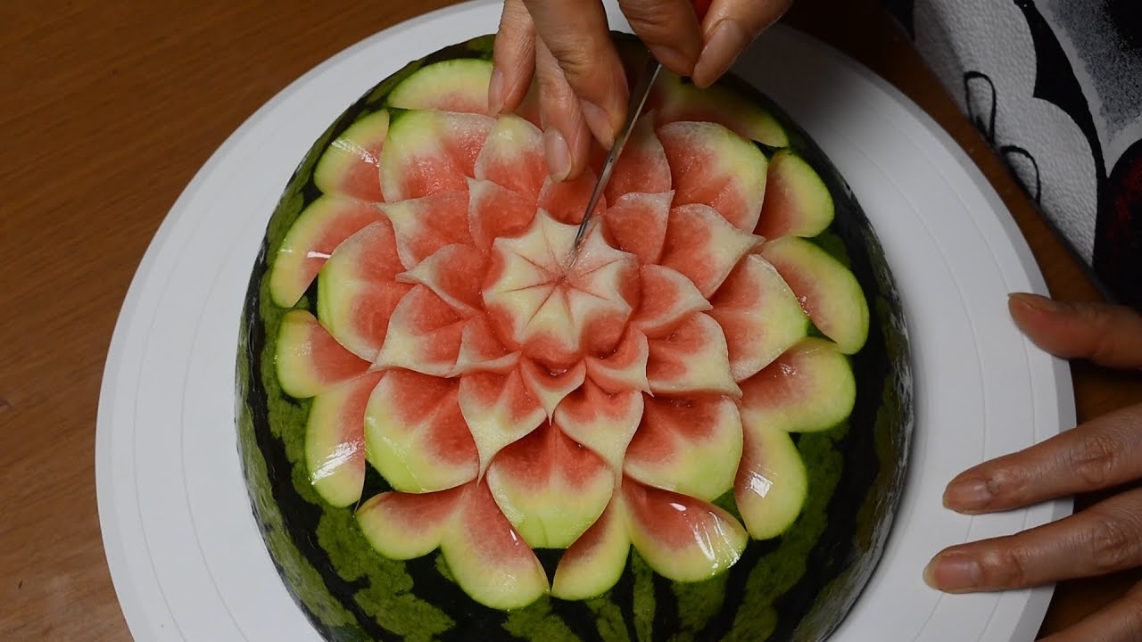 How to make an Easy Flower Watermelon Carving / FCL Team YouTube